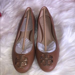 Tory Burch royal tan/gold Claire ballet flat￼